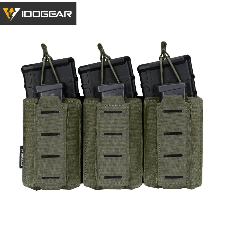 Tactical LSR 9Mm 556 Mag Pouch Triple Mag Carrier MOLLE Pouch Laser Cut 3570