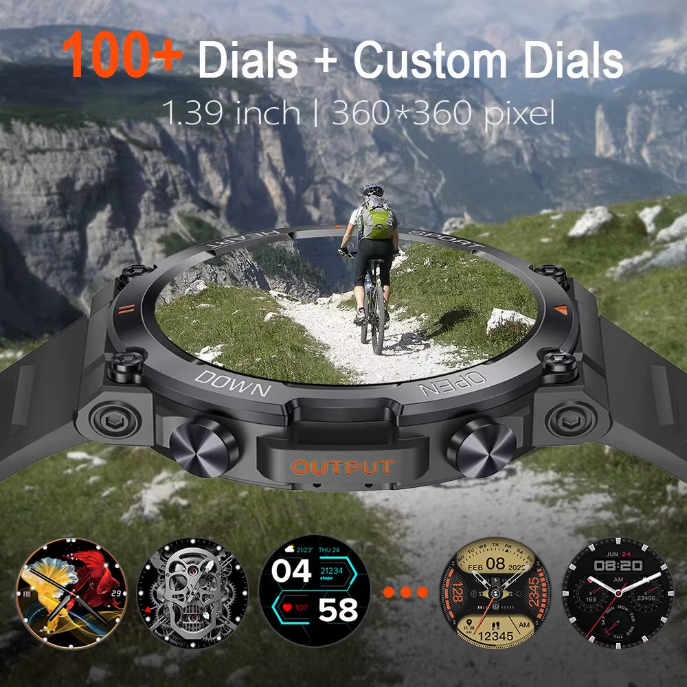 1.39 Inch HD Bluetooth Call Smart Watch Men Sports Fitness Tracker Heart Monitor 400Mah Smartwatch for Android IOS MD56