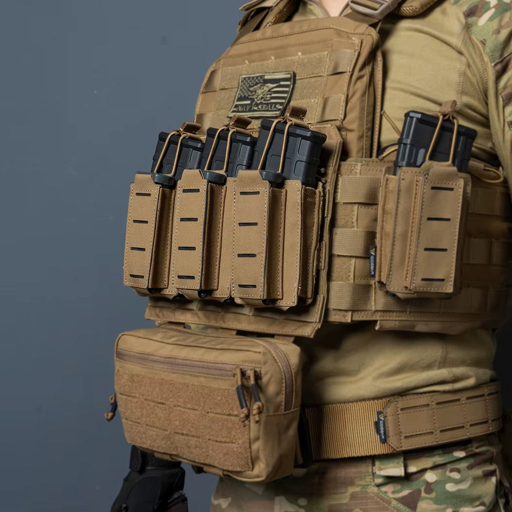 Tactical LSR 9Mm 556 Mag Pouch Triple Mag Carrier MOLLE Pouch Laser Cut 3570