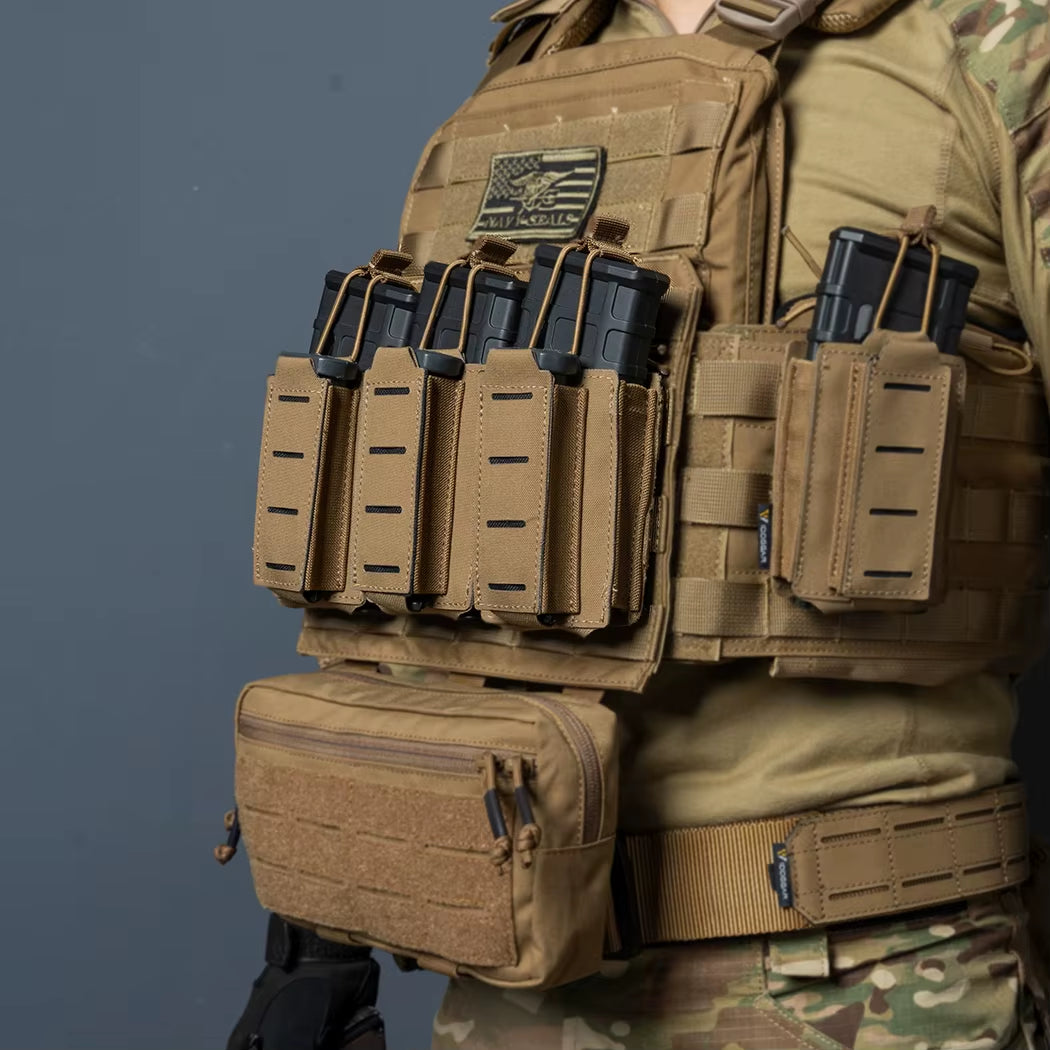 Tactical LSR 9Mm 556 Mag Pouch Triple Mag Carrier MOLLE Pouch Laser Cut 3570