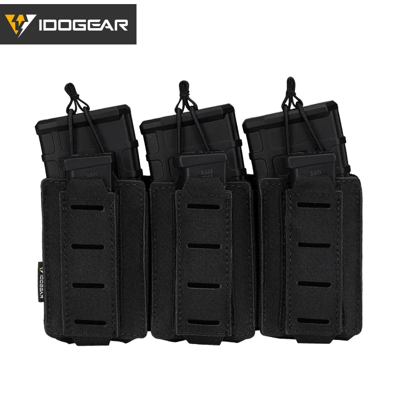 Tactical LSR 9Mm 556 Mag Pouch Triple Mag Carrier MOLLE Pouch Laser Cut 3570