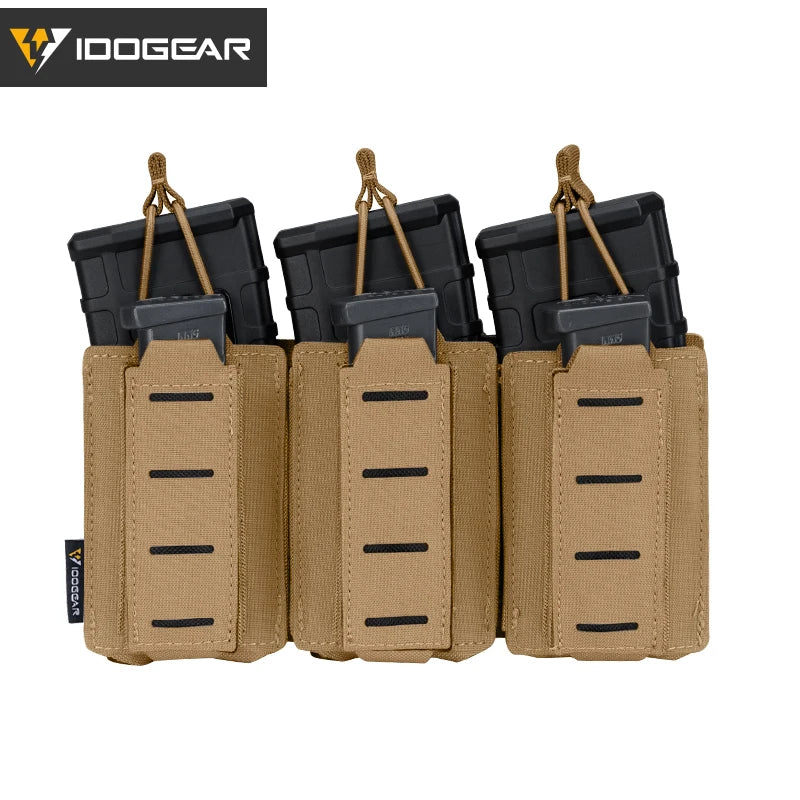 Tactical LSR 9Mm 556 Mag Pouch Triple Mag Carrier MOLLE Pouch Laser Cut 3570